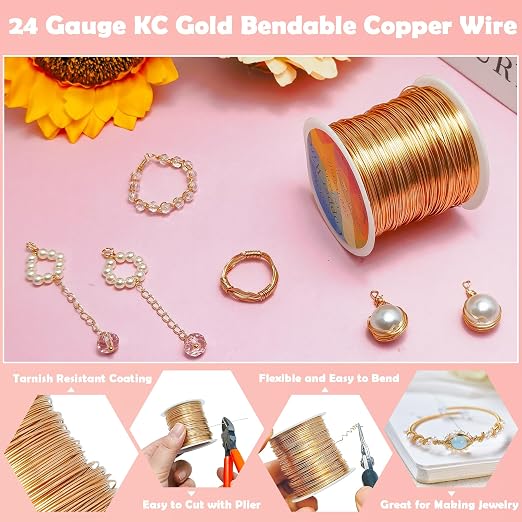 203 Feet Tarnish Resistant Copper Wires 24 Gauge Jewelry Craft Wires Beading - Image 3