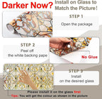 OHTMERU 3D Stained Glass Window Privacy Film, Heat Control UV Blocking Static - Image 2