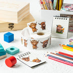 800Pcs Cute Highland Cow Roll Stickers Hyland Cattle Decals | 8 Styles - Image 3