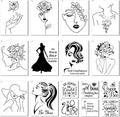 Zonon 16 Pieces Women Theme Stencils Canvas Painting Stencils Floral Female by Zonon