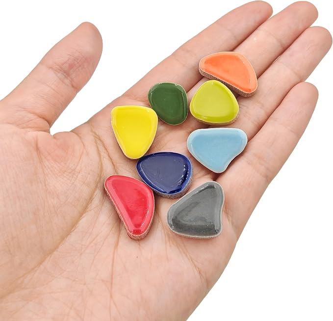 1.1lb Ceramic Mosaic Tiles, Mixed Colour Ceramic Mosaic Pieces - Image 4