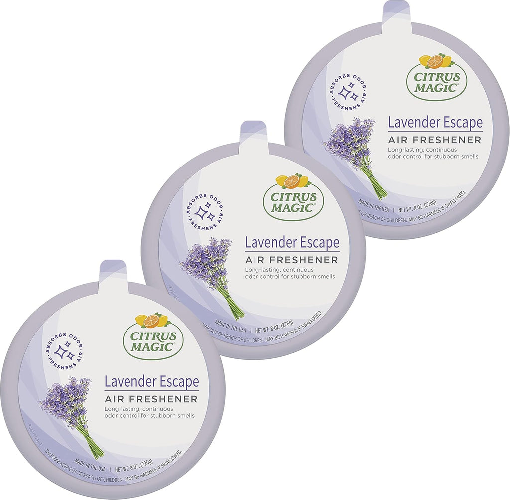 Citrus Magic Odor Absorbing Solid Air Freshener, Lavender Escape, 8 Ounce (Pack of 3)