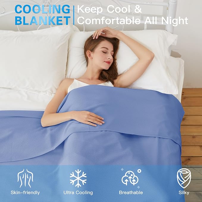 AmyHomie Cooling Blanket, 100% Rayon Derived from Bamboo, Cool Summer Blanket - Image 3
