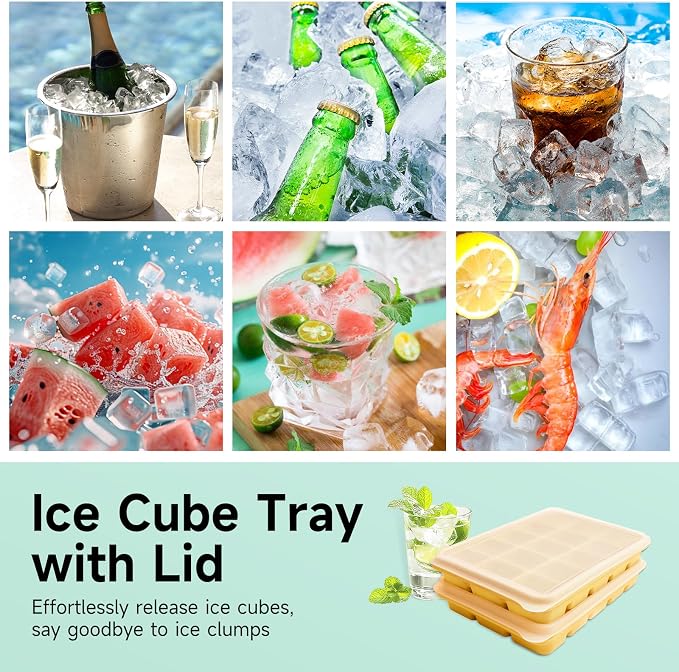 Tvmania Ice Cube Trays Set of 2, 15-Cube Silicone Molds - Image 6