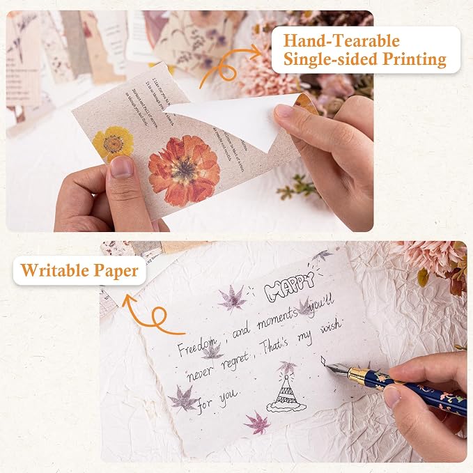 RISYPISY Floral Scrapbook Supplies Kit, Card Making, Art Journal - Image 3