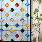 DKTIE Colorful Gem Lattice Pattern Decorative Window Privacy Film Rainbow by Dktie