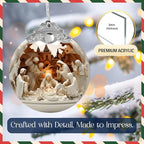Nativity Ornaments 2025 -Christmas Ornaments 2025, Faux Stained Glass Effect - Image 8