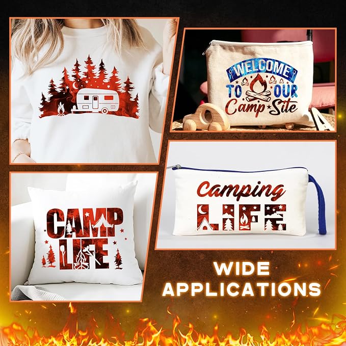 Tintnut Red Black Flame Heat Transfer Vinyl, stretch washable, suitable - Image 6