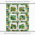 Patchwork Green Hills Cotton Fabric Panel – 6 Designs + Bonus Sheet 29.5×19.6 - Image 6