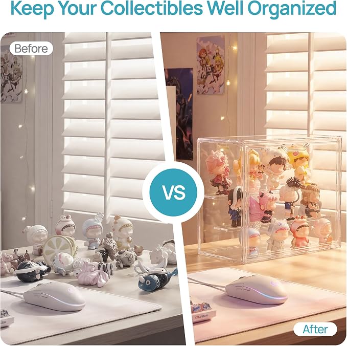 Vtopmart 4 Pack Acrylic Display Case, Stackable Figure Display Case - Image 5