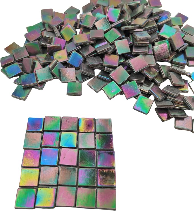 1.1 LB Ice Jade Mosaic Tiles, 0.59“ Square Glass Mosaic Pieces - Image 8