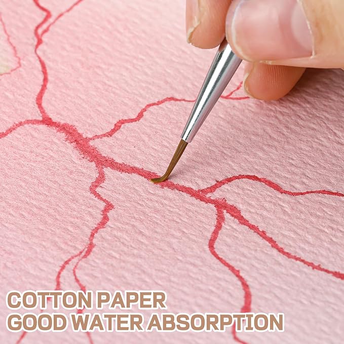 25 Sheets Watercolor Paper 7X 10, 300 GSM Deckled Edge Paper Rough/Textured - Image 4