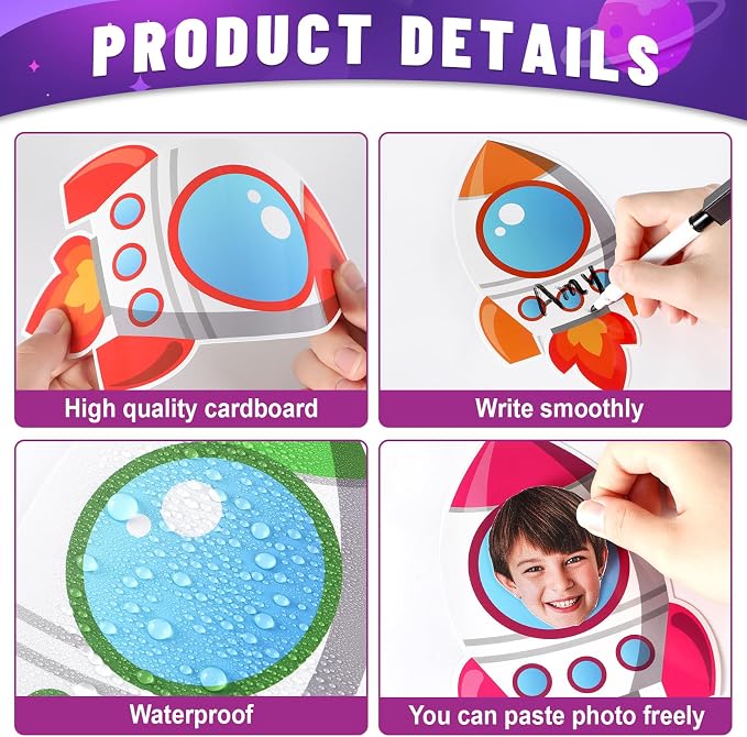 160Pcs Rocket Cutouts Back to School Bulletin Board Decoration Set Outer Space - Image 3