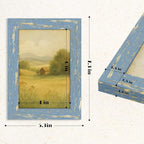puthiac 4x6 Rustic Farmhouse Picture Frame, Denim Blue, 1 Pack | Distressed MDF - Image 5