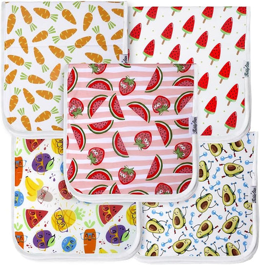 5-Pack Organic Cotton Burp Cloths – Large, Ultra-Soft 3-Layer Towels for Burping, Shoulder & Hand Use, Highly Absorbent