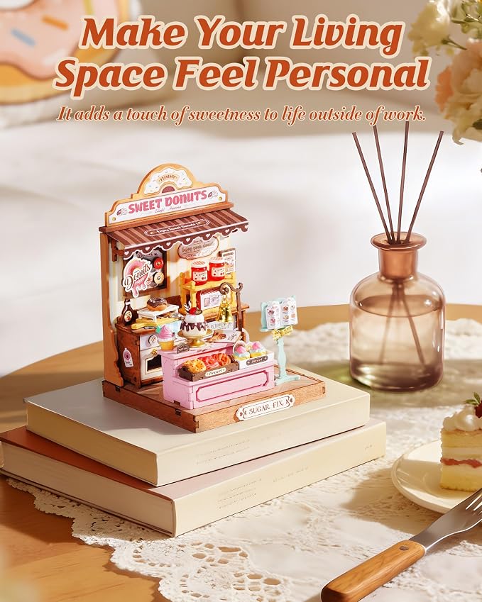Rolife Miniature House Kits for Adults, Sweetie's Donut Shop Miniverse - Image 5