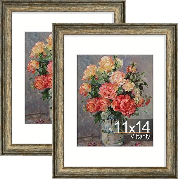 Vittanly 11x14 Picture Frames Set of 2, Ornate Vintage Photo Frame by Vittanly