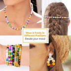 XSEINO About 1200+ pcs 6mm Glass Beads Bracelet Making Kit, 24 Assorted Yellow - Image 6