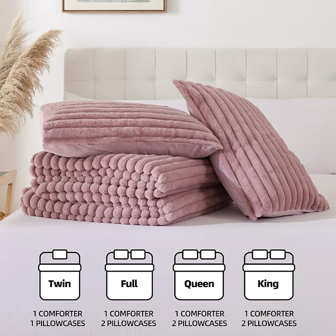 Smoofy Fluffy King Size Comforter Set 3 Pieces - Image 7