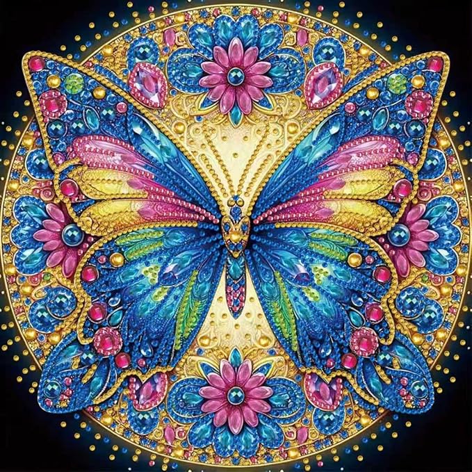 OJTOYART Colorful Butterfly Special Shaped Diamond Painting Kits, 5D Diamond by Unknown