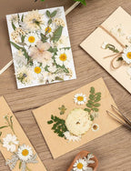 100pcs White and Light Yellow Dried Pressed Flowers Bulk, Natural Fall Pressed - Image 7