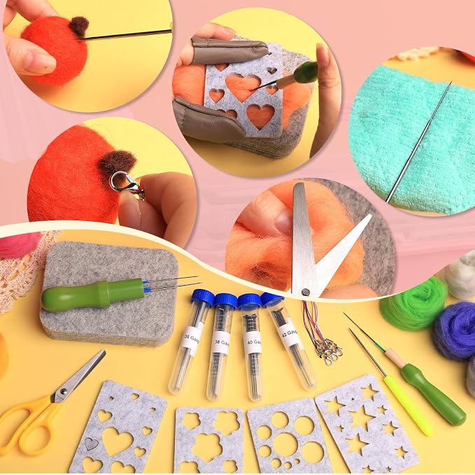 JUPEAN 221 Pcs Needle Felting Kit Needle Felting Starter Kit Needle Felting - Image 7