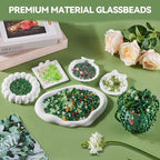 Green Glass Beaded Plant Kit, Forever Plant Beaded Leaf Flower Beads - Image 6