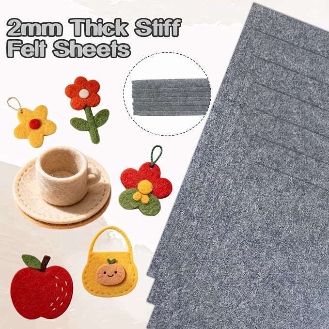 Luomorgo 8 Pcs Stiff Felt, 8 x 12 Inch, 2mm Thick, - Image 2