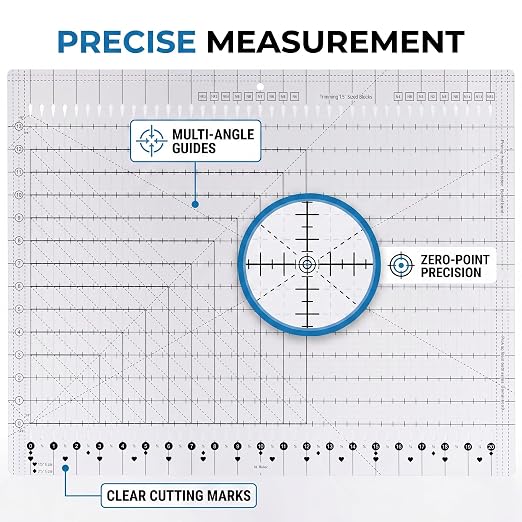 XL 17-3/4” x 22” Slotted Quilting Ruler, Accurate Fabric Strip Cutting - Image 8