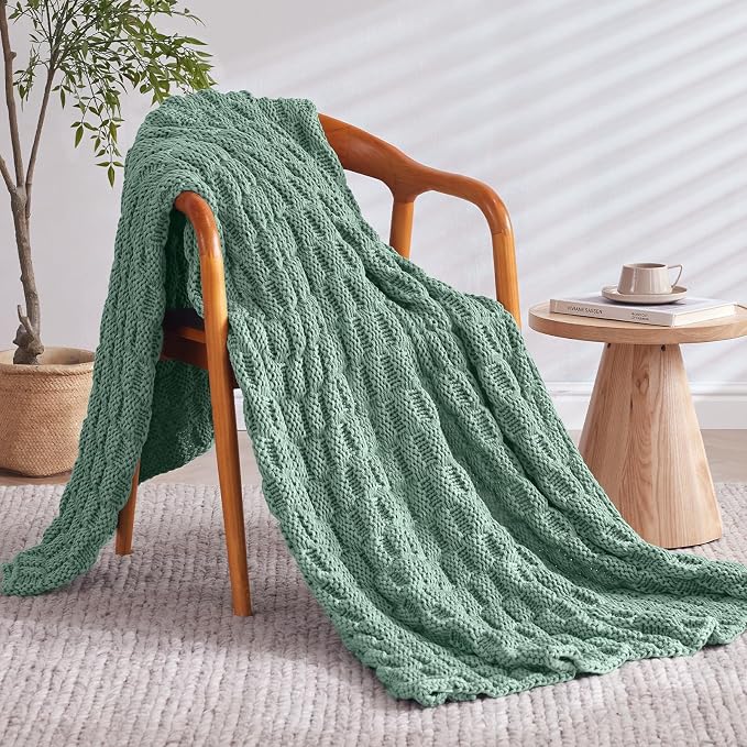 Knitted Weighted Blanket for Adult, No Beads Heavy Blanket 50” x 60'' 5lbs - Image 2