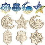 36PCS Wooden Ramadan Decorations Eid Islam Mubarak Ornaments Mubarak Hanging by Sophena