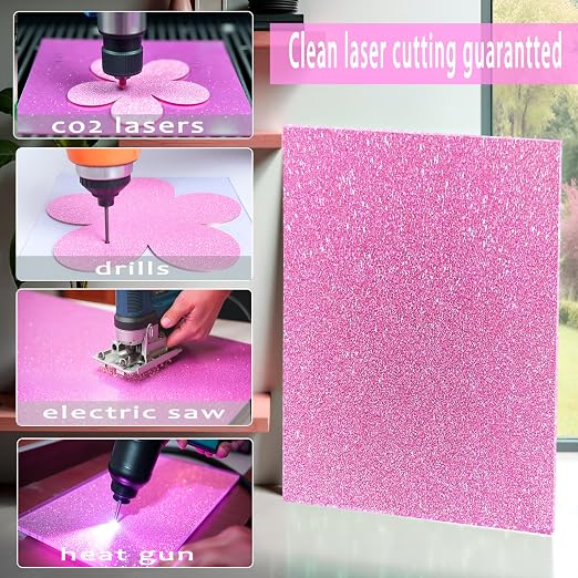 Glitter Acrylic Sheets, 1/8 in Thick, 2 Pack | 3mm Cast Sparkly Acrylic - Image 4