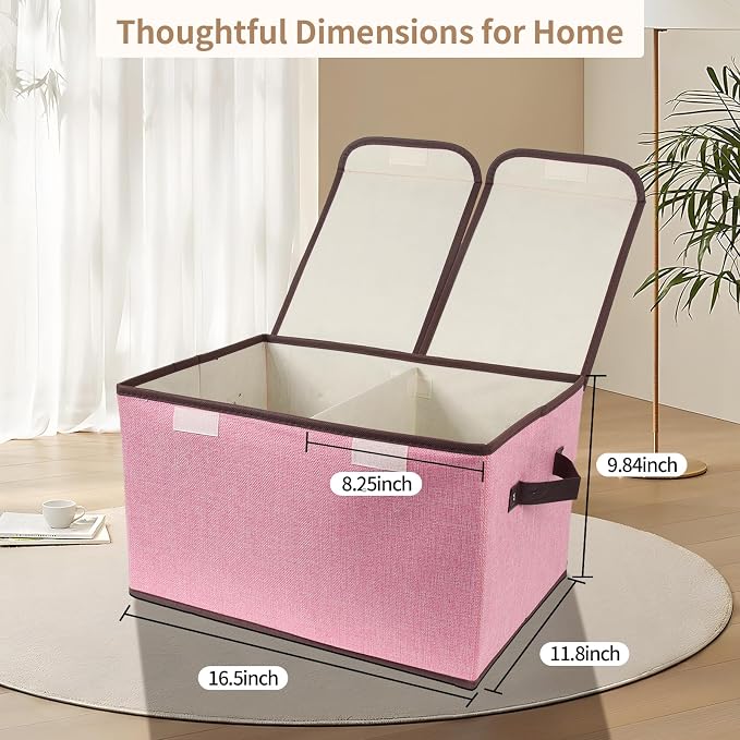 Foldable Fabric Storage Box, 16.5 x 11.8 x 9.8 inches, - Image 2