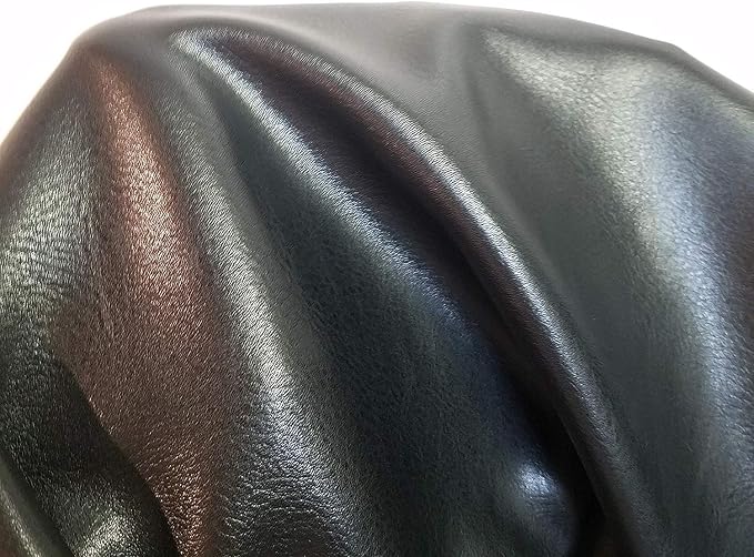 NAT Leathers | Black Soft Faux Vegan Leather PU | 1 Yard Cut by the Yard | - Image 2