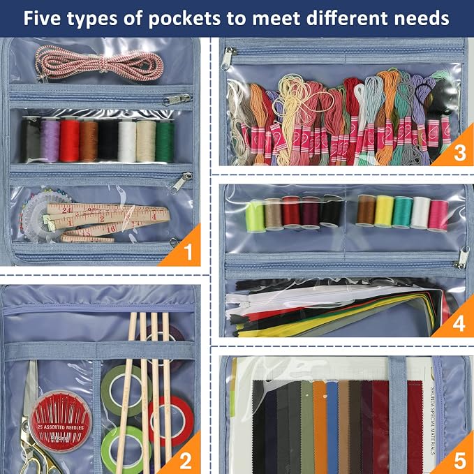 FINPAC Sewing and Craft Supplies Storage Tote, Large Capacity Travel Packing - Image 3