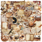 50 PCS Retro Coffee Shop Stickers by Unknown