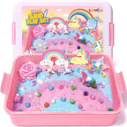 G.C Unicorn Sensory Bin for Girl Kid Toy, Play Sand Art Kit 108pcs - Image 2