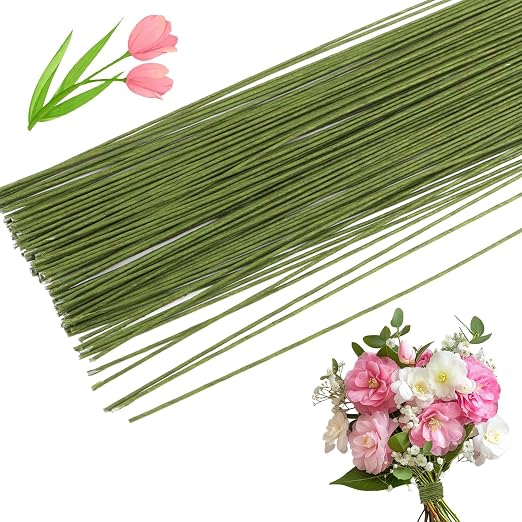 CCINEE 18 Gauge Dark Green Floral Wire, 14 inch by CCINEE