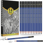 Pro Pencils Drawing Sketching Set 14 pcs Graphite Kit Soft Pencils Ideal Gift by Unknown