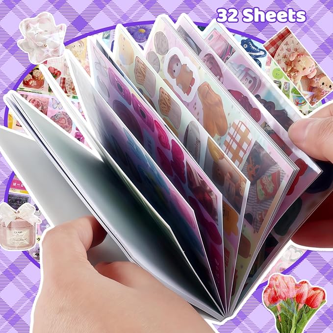 Tmtains 32 Sheets Japanese Manga Style Sticker Book 500+Pcs Heisei Retro - Image 4