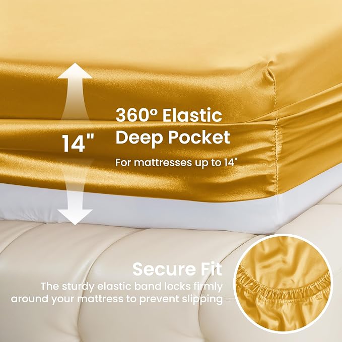Love's cabin Twin XL Satin Sheet Sets - Image 4