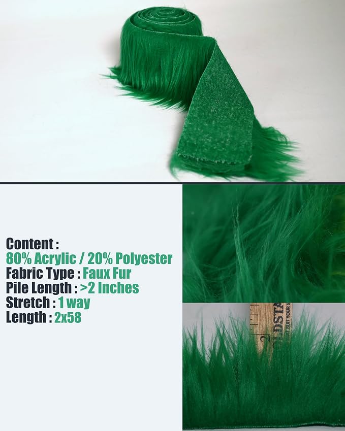Faux Fake Fur Long Pile Luxury Shaggy/Craft, Decorations / 60" Wide/Sold by The - Image 2