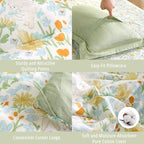 LEMIROE Floral Cotton Comforter King Size 3Pcs - Image 5