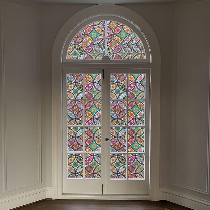 JiffDiff Window Privacy Film Frosted Glass Stain Stickers Boho Decorative - Image 6