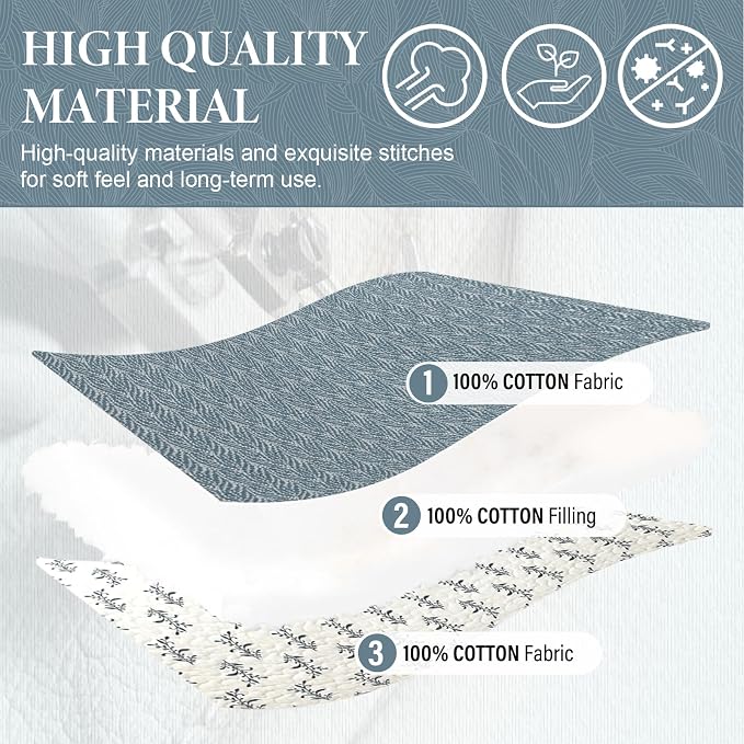 SahSahCasa Quilt Set Queen Size, 100% Cotton Quilt Bedding Set Bedspread - Image 6
