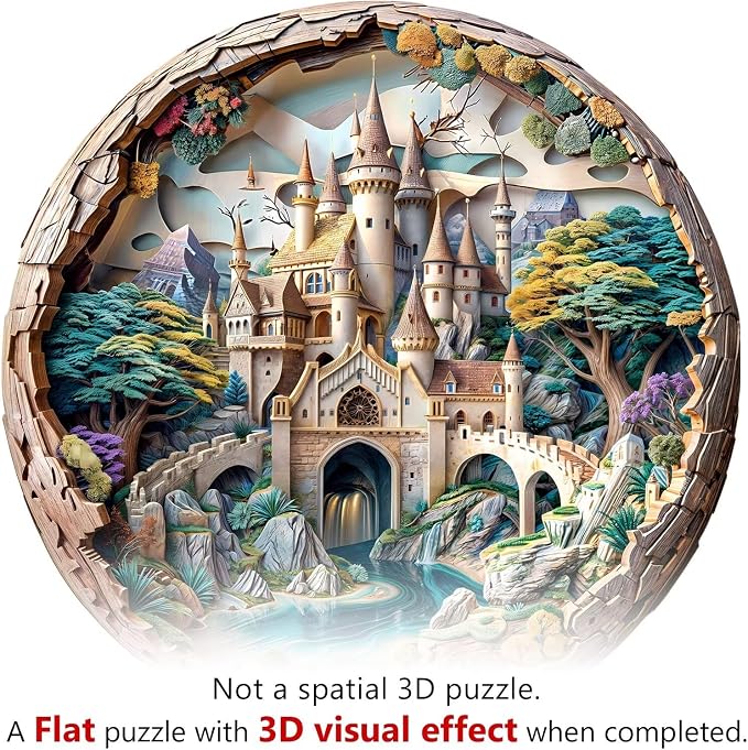 Wooden Puzzles Adults, 3D Castle Wooden Puzzles 100 Pieces, Unique Animal - Image 7