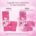 Bleidruck 25 Sheets Hearts Clear Holographic Laminate Sheet Adhesive Paper | - Image 7