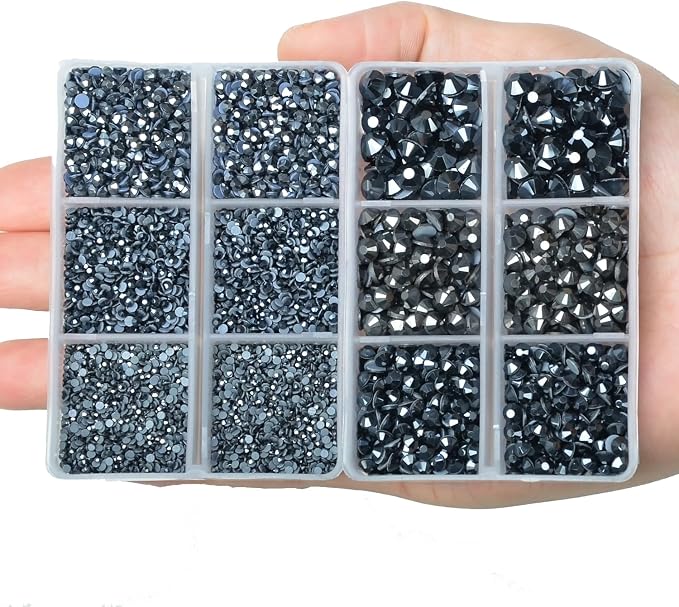 10000Pcs 2-Boxes Mixed Size Hot Fix Round Crystals Gems Glass Stones Hotfix - Image 4
