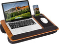 LAPGEAR Home Office Pro Lap Desk – Espresso Woodgrain, Fits 15.6” Laptops by LapGear