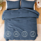 Love's cabin Navy Blue Full Comforter Set, 3-Piece Prewashed Bed Set - Image 3
